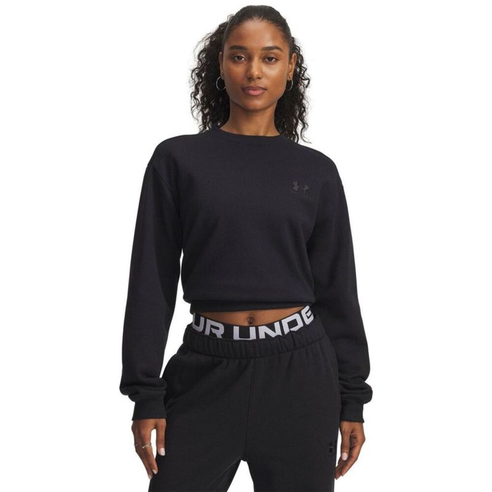 Under Armour Womens/Ladies Vida Icon Fleece Crop Sweatshirt / Black